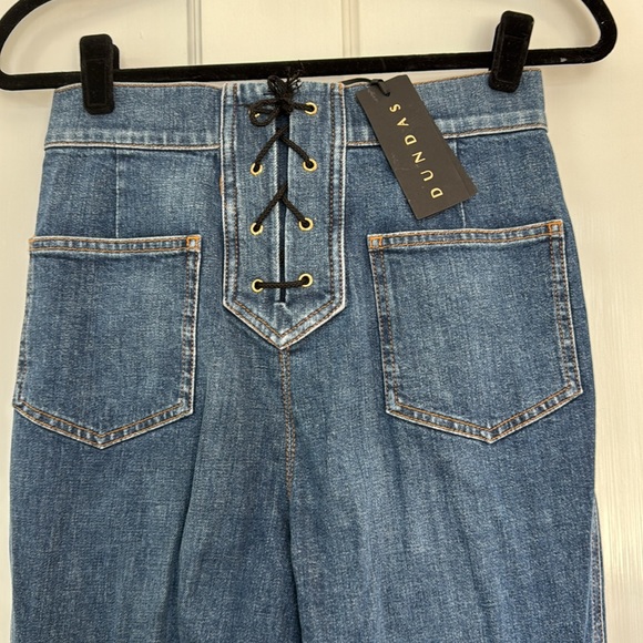 Dundas Button-Detailed High-Rise Flared Jeans Size 42 - Picture 8 of 12